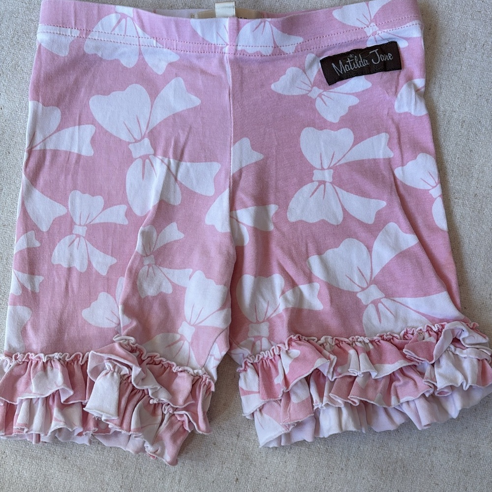 Matilda Jane Pink and White Bow Bike Shorts